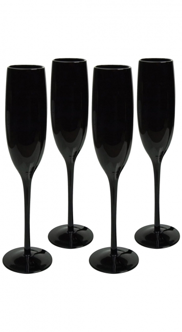 Black Champagne Flute