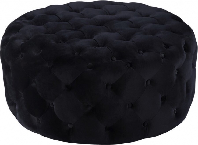 Black Tufted Ottoman
