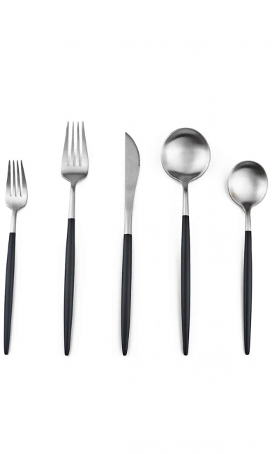 Black and Silver Flatware