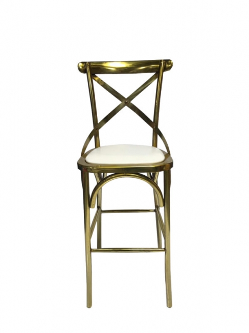 Gold Crossback Barstool