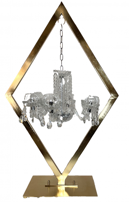 Diamond Shape Gold with Crystal Centerpiece