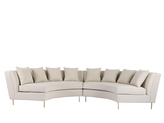 Ivory Curved Sofa