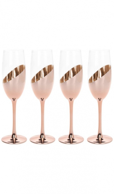 Rose Gold Champagne Flutes