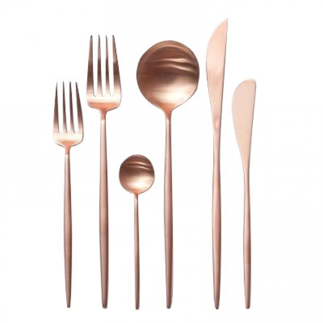 Rose Gold Tip Flatware