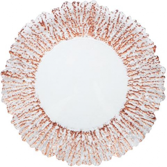 Rosegold Floral Charger