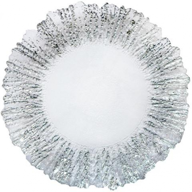 Silver Floral Charger