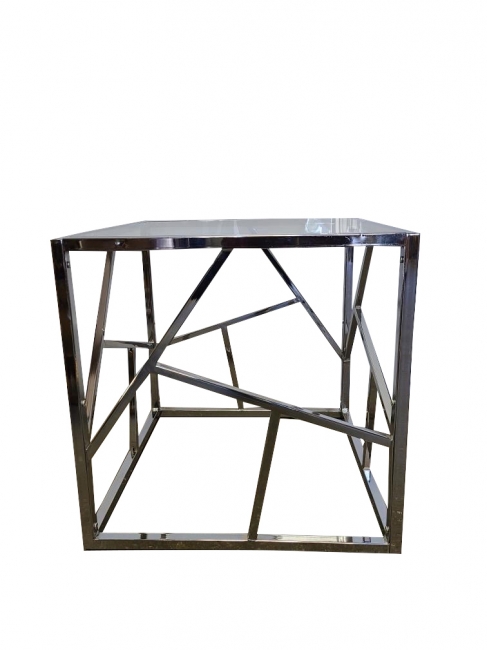 Silver Geometric Side Table