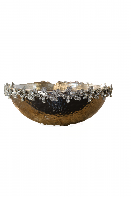 Silver Small Bowl with flower vine