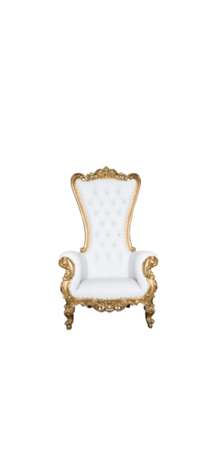 White and Gold Throne Chair