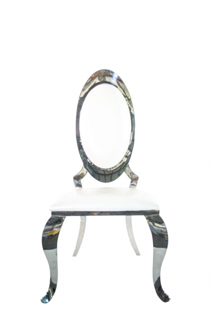 White and Silver Oval Chairs